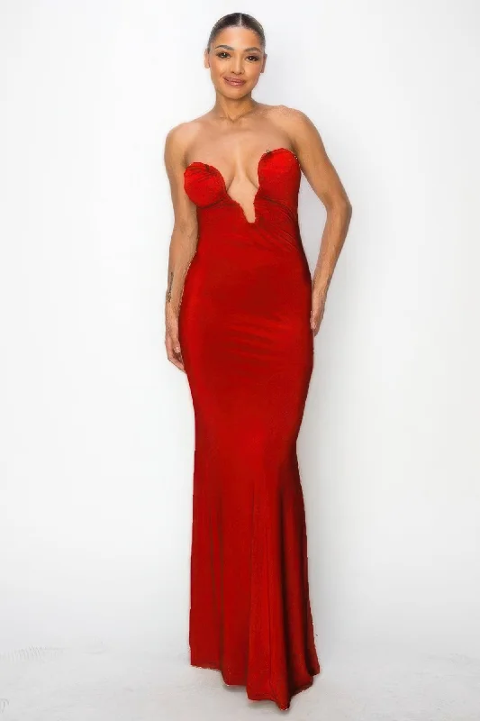 Glitter Ity Tube Maxi Dress Fashionable Off-Shoulder Maxi Dress