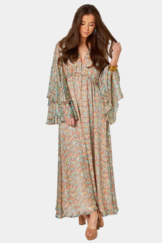 Colette Long Sleeve Maxi Dress - Boca Trendy Floral Print Maxi Dress