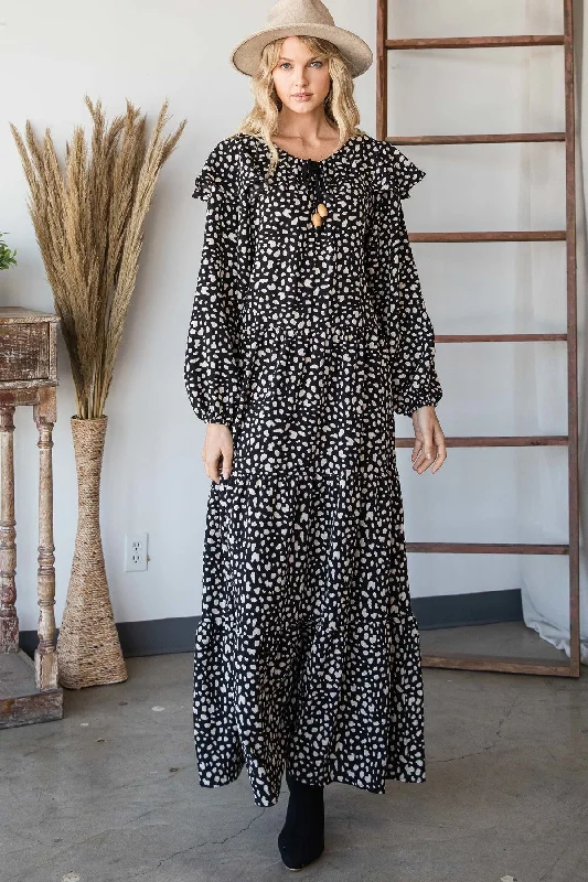 Bohemian Maxi Dress Stylish Long Sleeve Maxi Dress