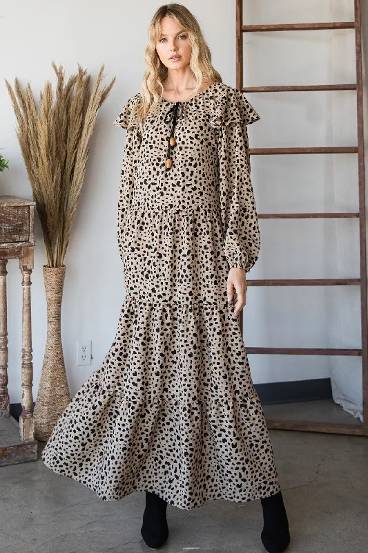 Bohemian Maxi Dress Fashionable Open-Back Maxi Dress