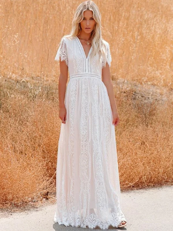BerriesJam - Elegant Godness Long Flare Maxi Dress Comfortable Ruffle Maxi Dress
