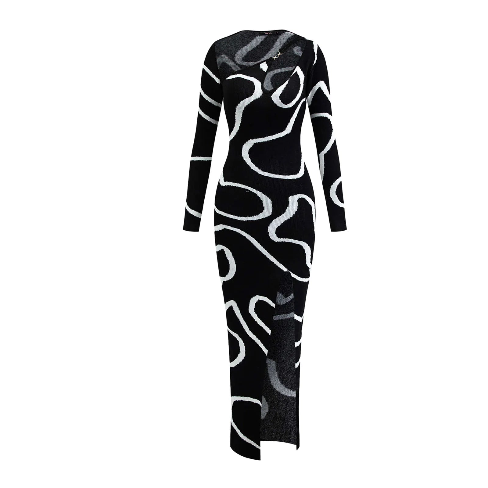 A&A Asymmetric Cut Out Shoulder And Thigh Split Maxi Dress Comfortable Bohemian Maxi Dress