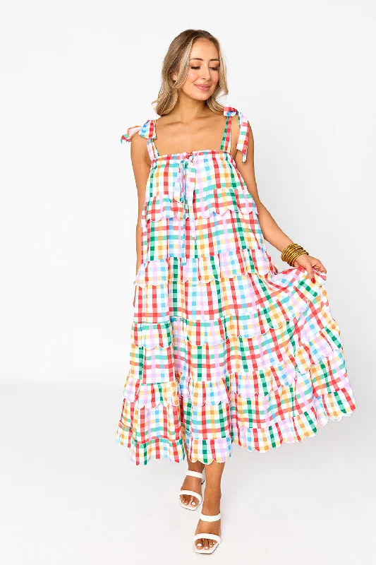 Landon Tie-Shoulder Maxi Dress - Daybreak Trendy Button Front Maxi Dress