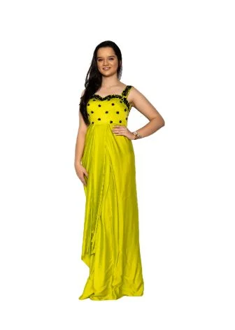 Light Green Soft Silk Maxi Dress Comfortable Cotton Maxi Dress