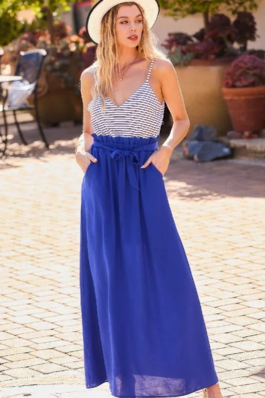 Striped Print Cami Sol Top Hi-waist Skirt Side Pocket Maxi Dress Elegant Floral Maxi Dress Striped Print Cami Sol Top Hi-waist Skirt Side Pocket Maxi Dress Elegant Floral Maxi Dress