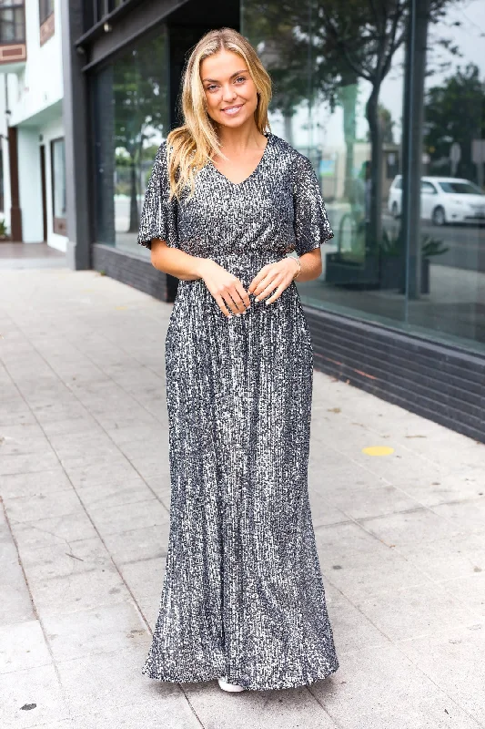 Plus Black Sequin Maxi Dress Elegant Lace-Up Maxi Dress
