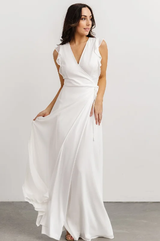Saya Wrap Maxi Dress | Off-White Cozy Wrap Maxi Dress