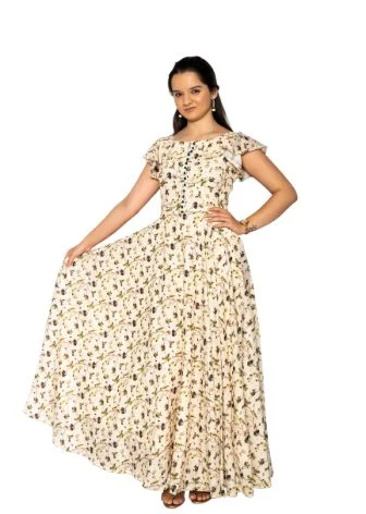 Simple White Floral Maxi Dress Elegant Floral Maxi Dress