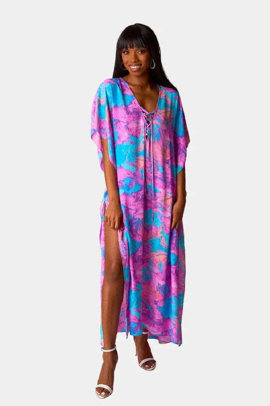 Tortolla Caftan Maxi Dress - Electro Pop Stylish Empire Waist Maxi Dress