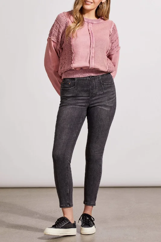 Tribal Audrey Icon Pull-On Skinny Jean 5357O-2020-3013 Stone Black Comfortable Zip-Fly Denim Jeans