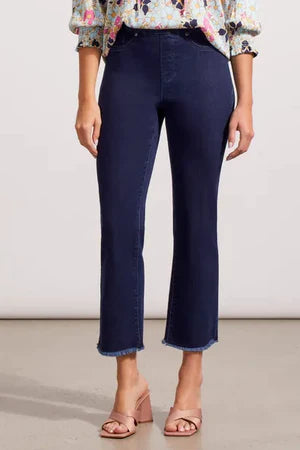 Tribal Audrey Pull-On Straight Crop Ankle Jean 6733O-2020-2181 Chic Rolled Cuff Denim Jeans