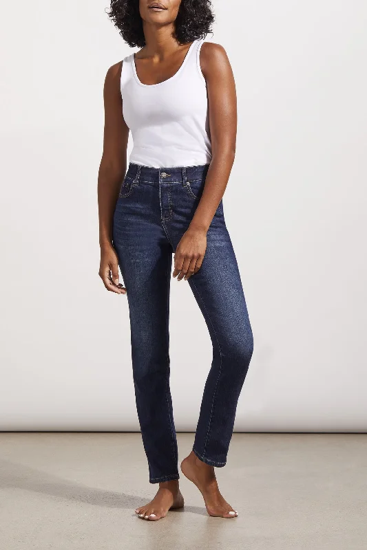 Tribal Sophia Curvy Straight Jean 7572O-5050-2860 Deep Ocean Casual Straight-Leg Jeans