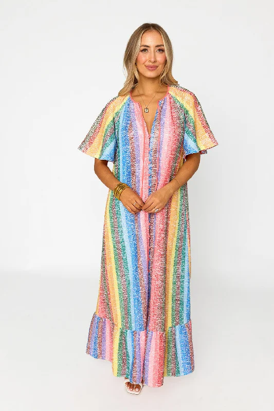 Tullah Caftan Maxi Dress - Enchanting Trendy V-Neck Maxi Dress