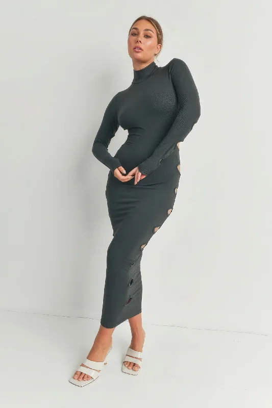 Cutout Detail Maxi Dress Chic Button-Up Maxi Dress