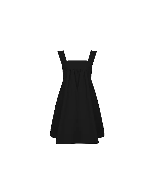MARGIE TIE MINI DRESS BLACK Elegant Off-Shoulder Dress Mini