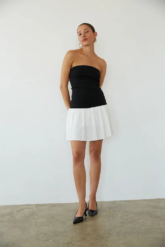 Anya Contrast Fit and Flare Mini Dress Cozy T-Shirt Mini Dress