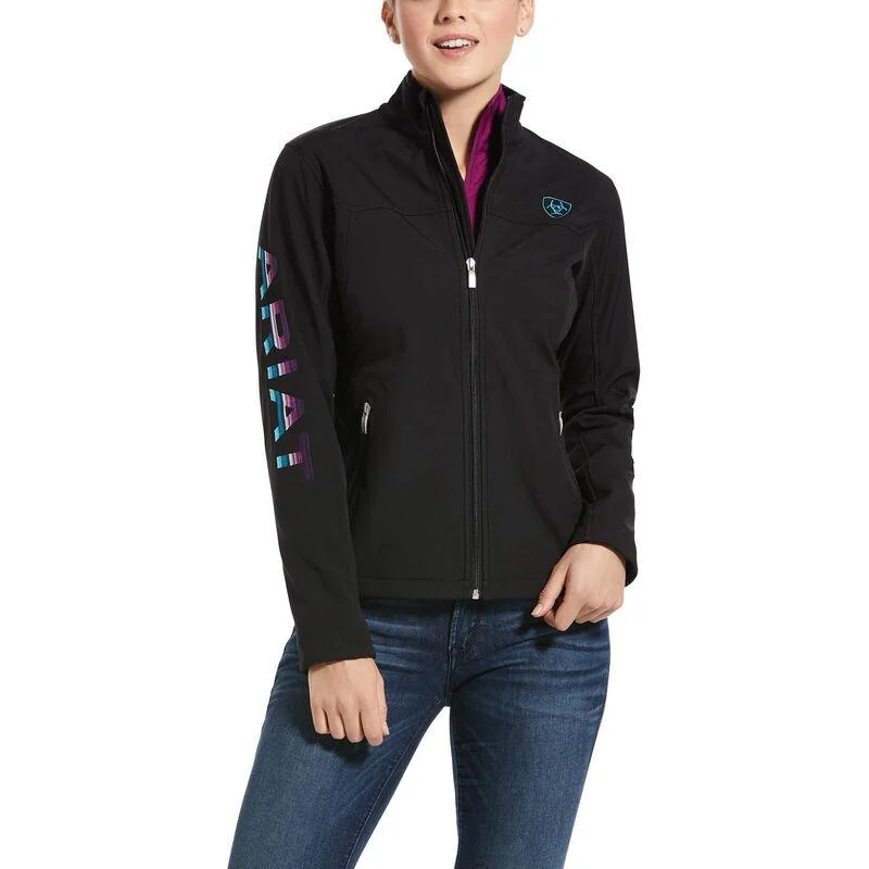 Ariat- Womens New Team Serape Soft-shell Jacket in Black Hooded Jacket Caped Jacket Shawl Collar Jacket Ariat- Womens New Team Serape Soft-shell Jacket in Black Hooded Jacket Caped Jacket Shawl Collar Jacket