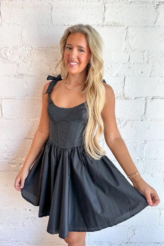 Black Belle Mini Dress Casual Button-Up Mini Dress