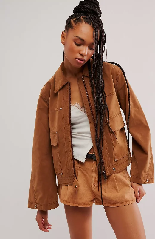 Free People - Blair Vegan Suede Jacket Bomber Jacket Anorak Windbreaker
