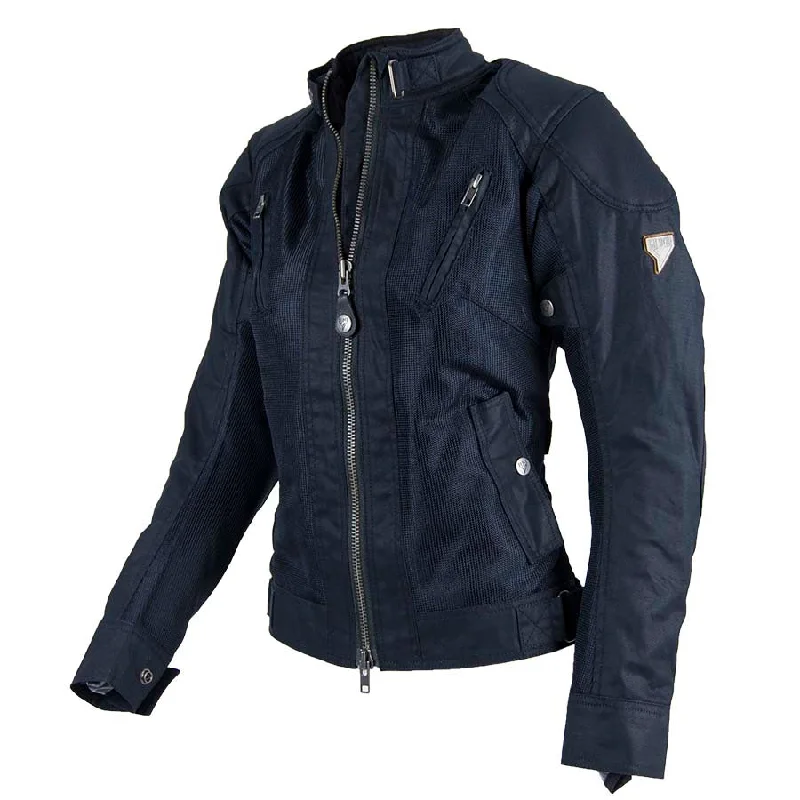 By City Ladies Teneree Venty II Mesh Textile Jacket - Blue One-Shoulder Jacket Off-the-Shoulder Jacket Asymmetrical Jacket