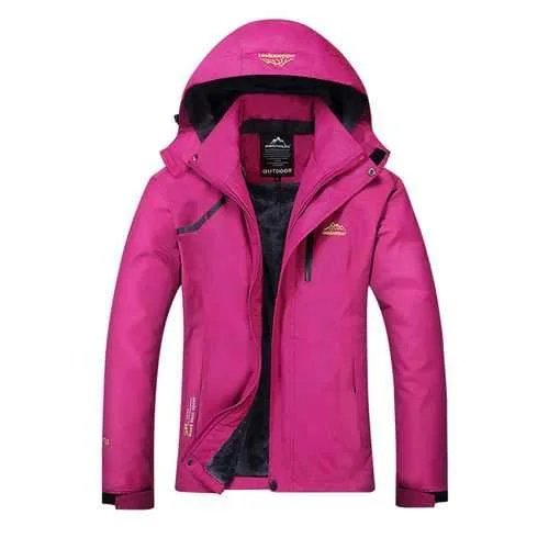 Outdoor Women Casual Thicken Waterproof Windproof Fleece Mountaineer Sport Jackets Belted Jacket Elasticated Jacket Padded Jacket