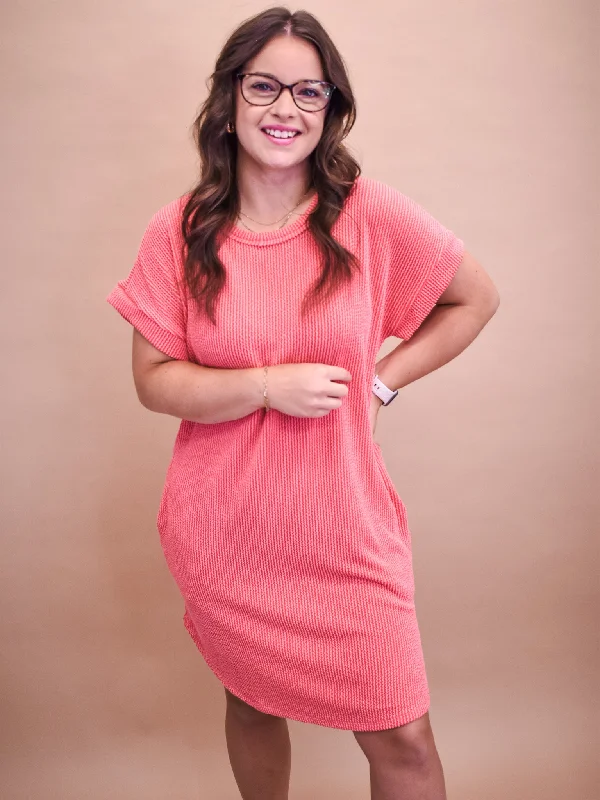 Chances Are Ribbed Mini Dress Stylish Sweetheart Mini Dress