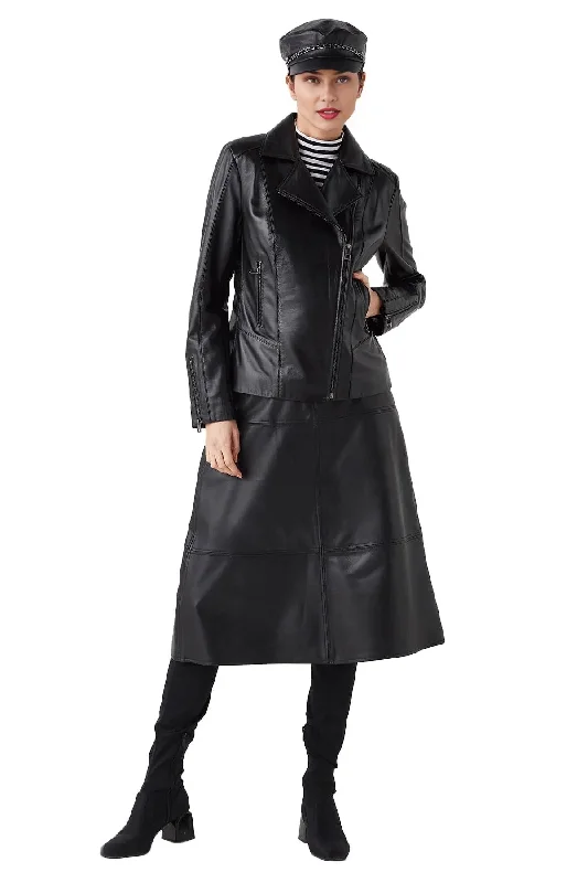 Eleanor Black Stylish Leather Jacket For Women Elasticated Jacket Padded Jacket Insulated Jacket Eleanor Black Stylish Leather Jacket For Women Elasticated Jacket Padded Jacket Insulated Jacket