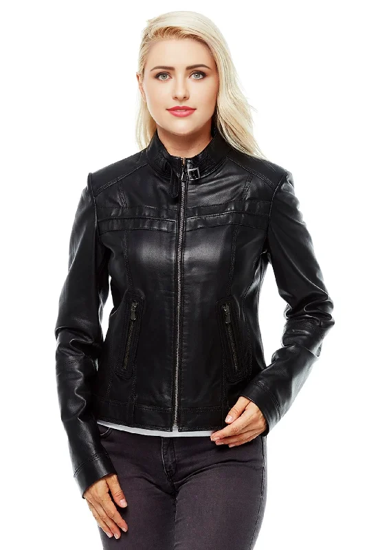 Eliya Black Stylish Leather Jacket For women Denim Jacket Leather Jacket Suede Jacket