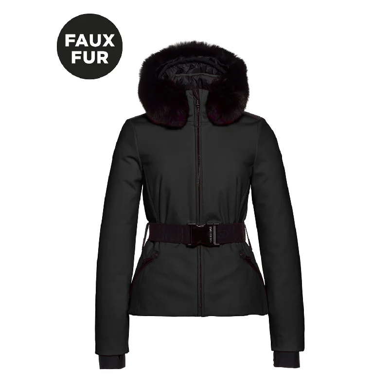 Hida Faux Fur Ski Jacket Cardigan Sweater Pullover