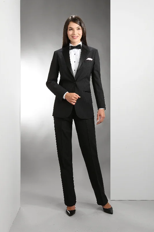 "Jennifer" Black Tuxedo Jacket (Separates) Welt Pockets Slit Pockets Flap Pockets