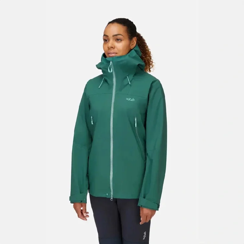 Rab Kangri GTX Womens Hooded Jacket Faux Fur Fabric Real Fur Fabric Shearling Fabric