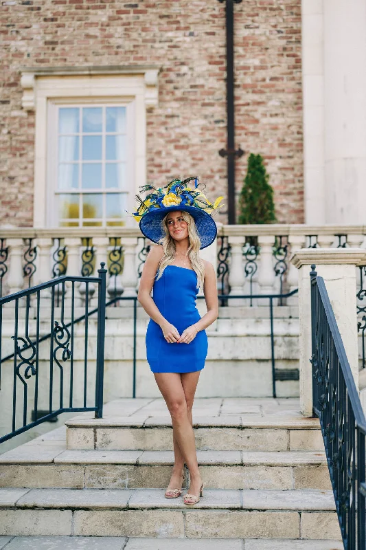 Kentucky State of Mind  Mini Dress -Royal Cozy Long Sleeve Mini Dress