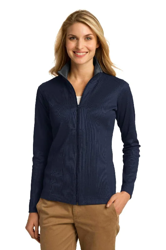 Port Authority Ladies Vertical Texture Full-Zip Jacket. L805 Fitted Jacket Loose Jacket Oversized Jacket