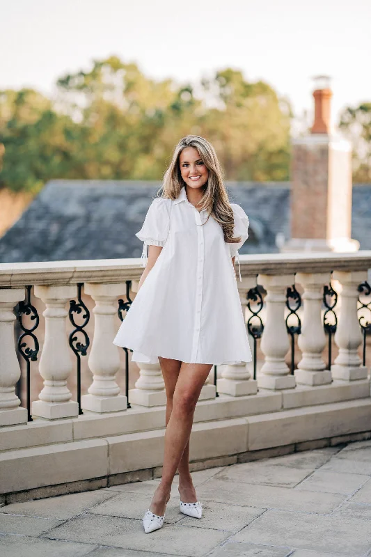 Stevie Mini Dress - White Elegant Lace Mini Dress