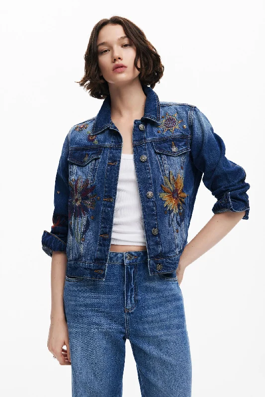 Veste camionneur en jean fleurie Classic Button Fly Jeans