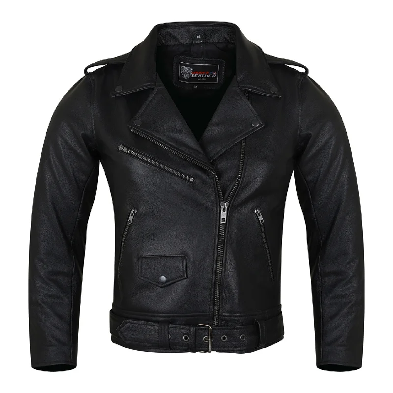 VL616 Vance Leather Ladies Premium Lightweight Goatskin Classic Motorcycle Leather Jacket MCJ One-Shoulder Jacket Off-the-Shoulder Jacket Asymmetrical Jacket