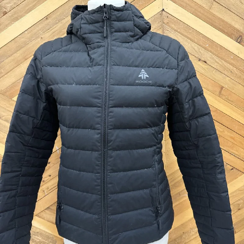 Woods - Women's Down Jacket - MSRP $200: Black-women-SM Notch Collar Peter Pan Collar Cowl Neck