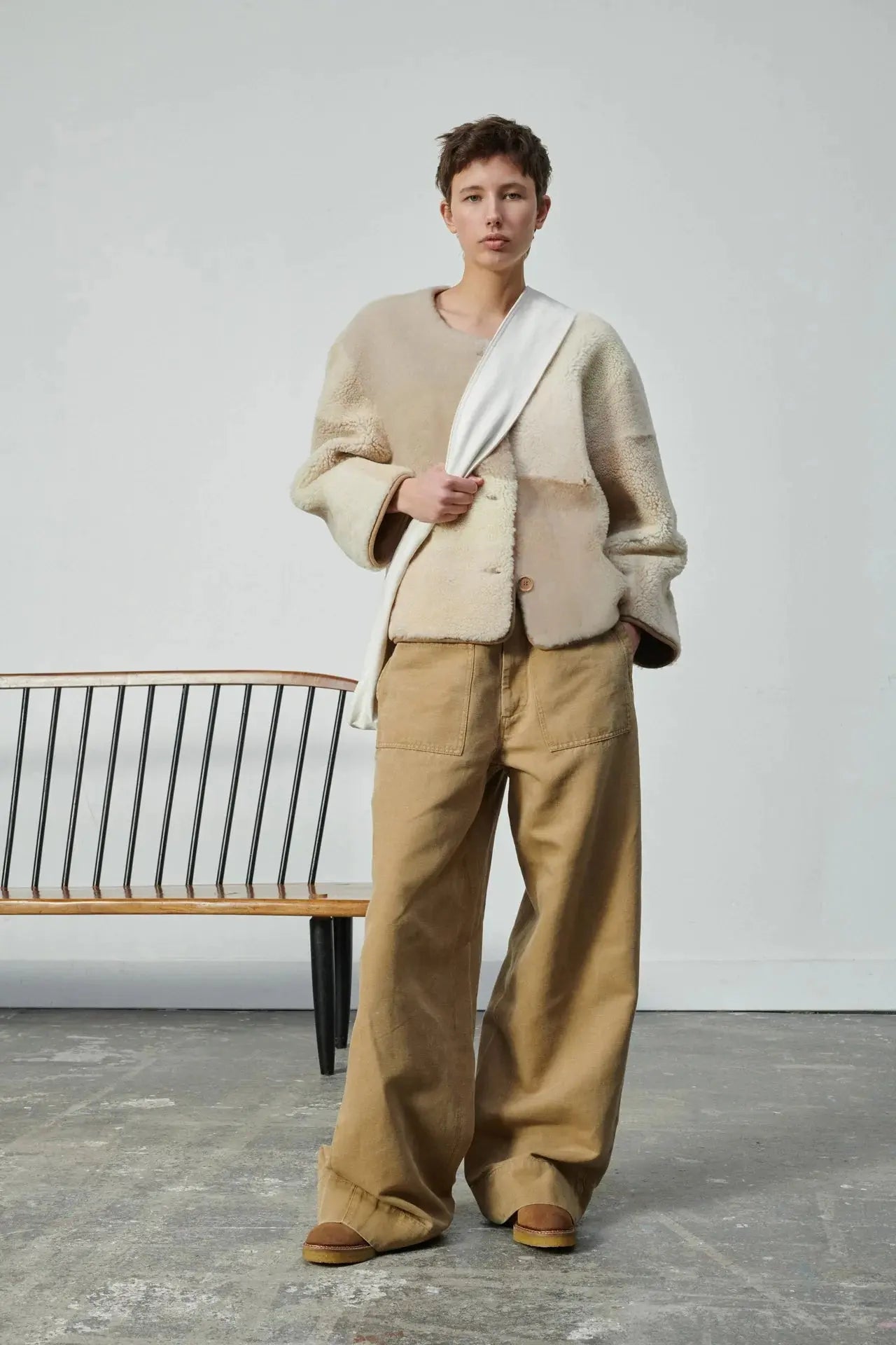 Woori Jacket Ecru/Beige Tailored Jacket Straight Jacket A-Line Jacket