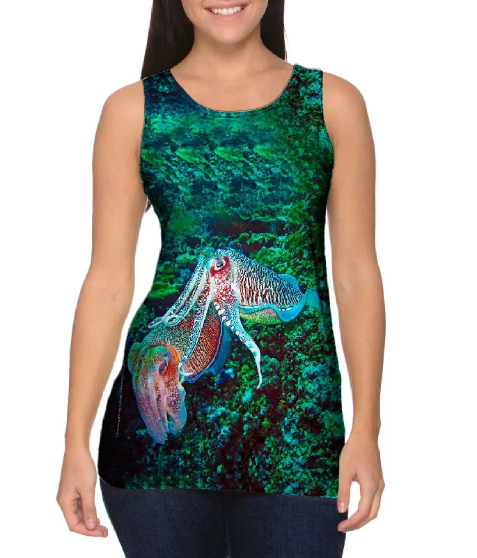 Hooded Cuttlefish Squid Underwater Hoodie with Neon Bright Vibrant