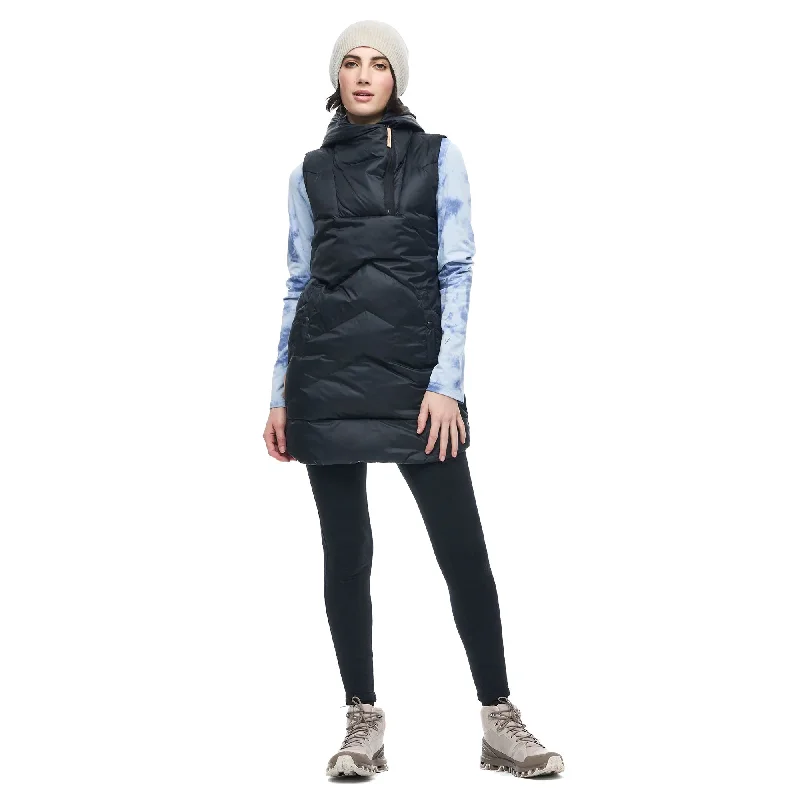 Indyeva Selimut Hooded Black Womens Vest Hoodie with Camouflage Military Edgy