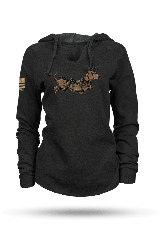 Tactical Wiener - Women's Hoodie Hoodie with High-Low Hem Asymmetrical Trendy