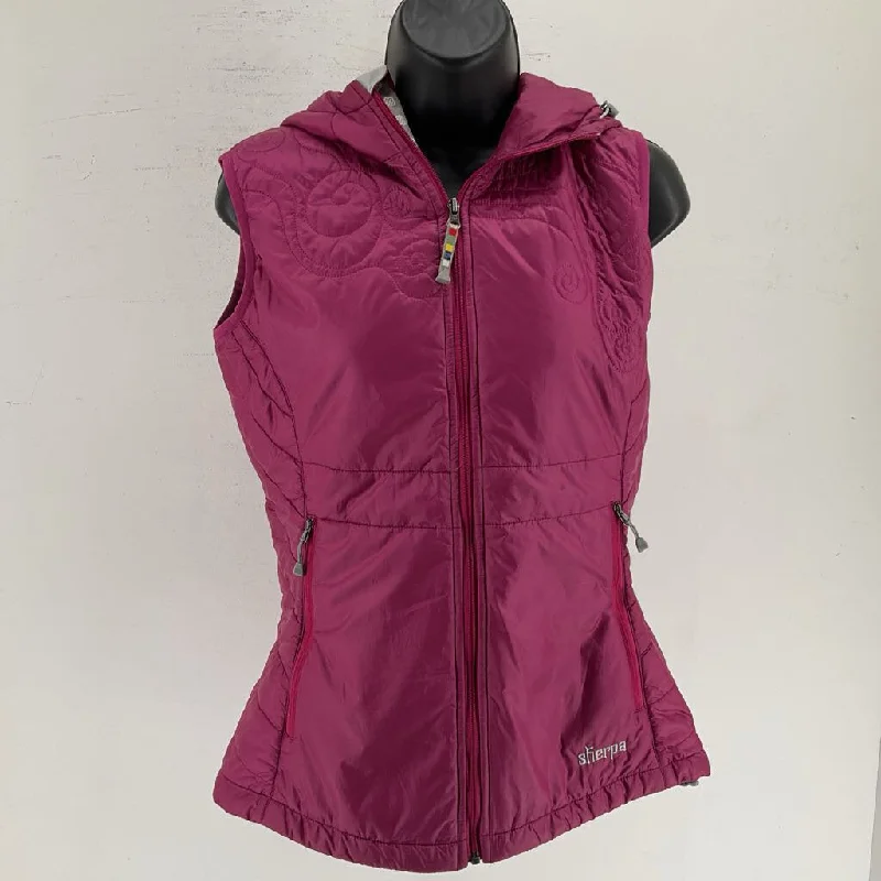 Sherpa Women's Hooded Vest Hoodie with Mock Neck Collared Structured