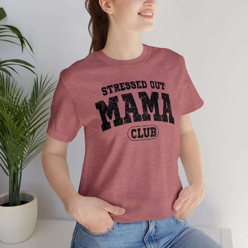 Stressed Out Mama Club Tops (Tee & Hooded Tee) Hoodie with Side Slits Relaxed Casual
