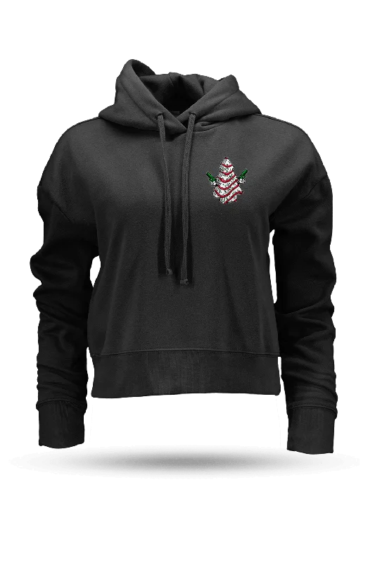 Cake Tree - Women's Boxy Hoodie Hoodie with Magnetic Closure Innovative Modern