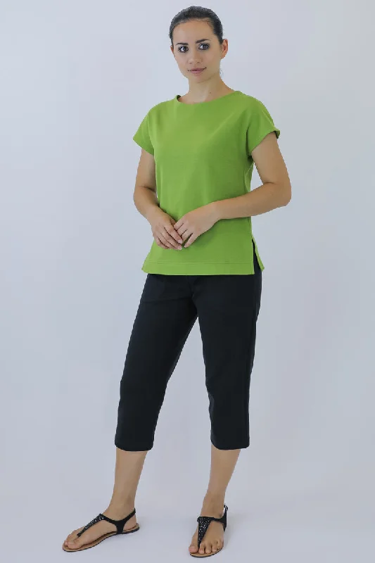 7/8 Length Cotton-Blend Women's Pants CK-07 Classic Straight-Leg Pants