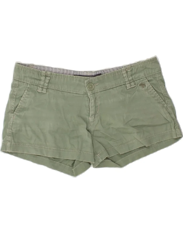 ABERCROMBIE & FITCH Womens Low Waist Hot Pants US 3 Small W32 Green Cotton Formal Stretch Pants
