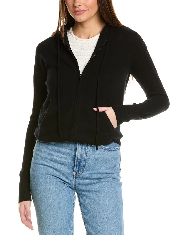 Amicale Cashmere Easy Zip Cashmere Hoodie Hoodie Jacket Zipper Layering