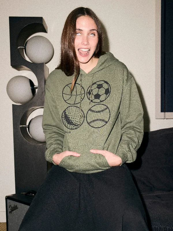 Balls Hoodie Hoodie with Elastic Waist Stretchable Comfortable