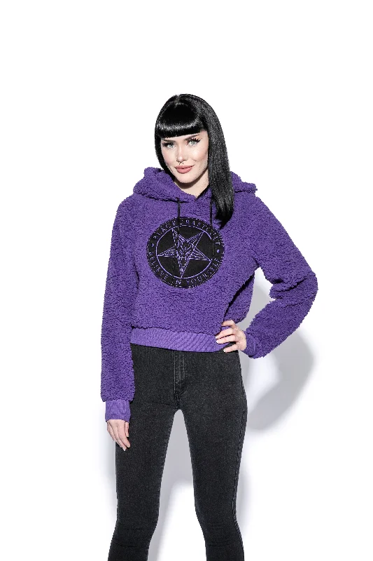 Believe In Yourself - Purple Women's Sherpa Hoodie Hoodie with Button Classic Timeless