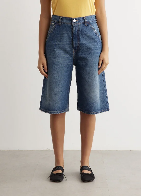 Bermuda Denim Pants Classic Flared Pants